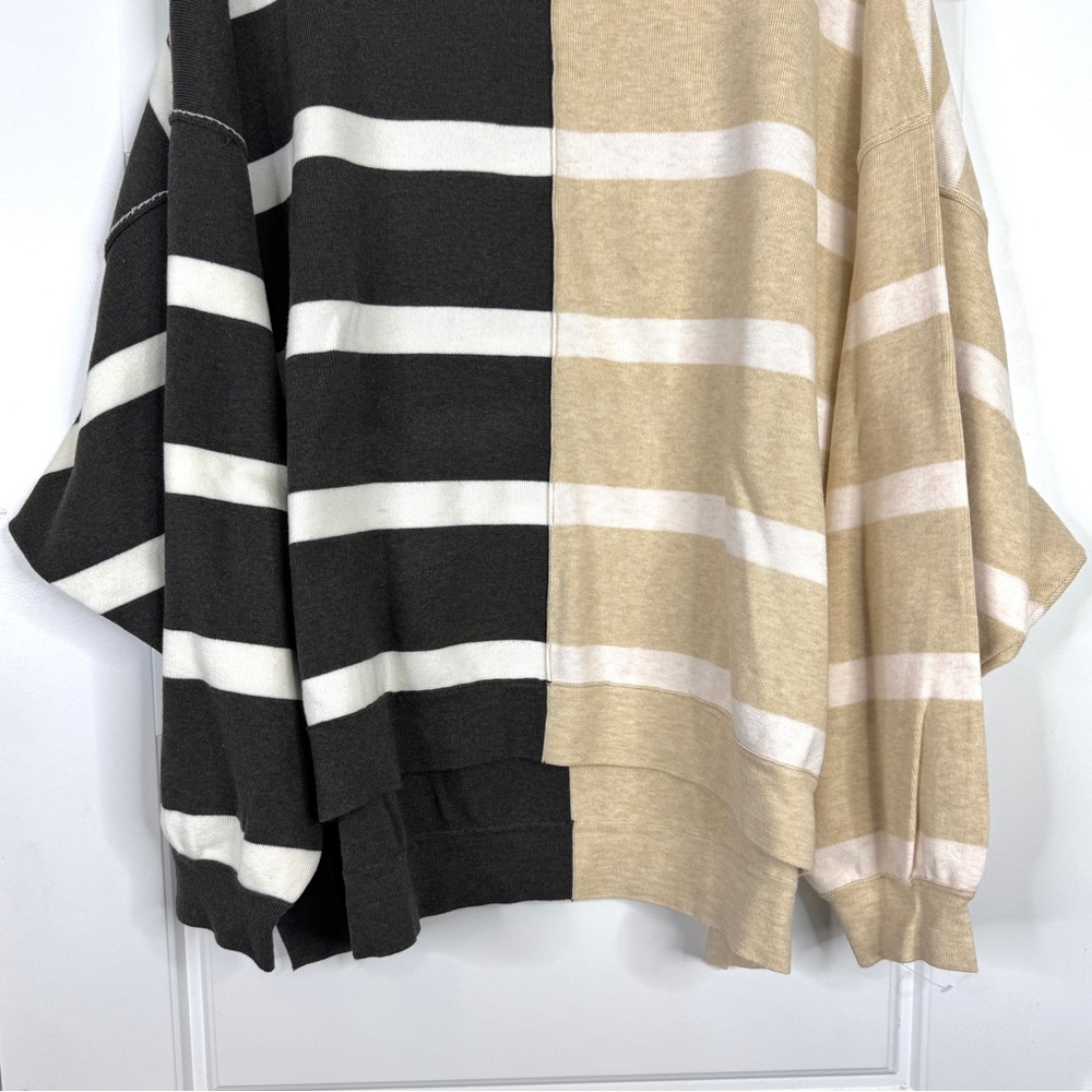 FREE PEOPLE Uptown Stripe Pullover Sweater NEW Size XS Black Pearl Combo - Picture 6 of 15